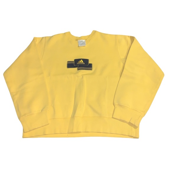 Vintage 9s Y2k Adidas Yellow Crewneck 